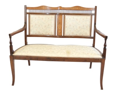 Lot 319 - Edwardian mahogany settle