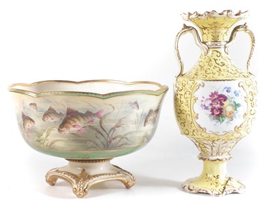 Lot 162 - Coalport bowl and a Cauldon vase