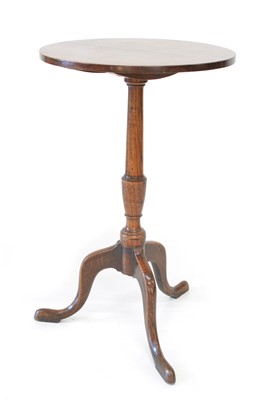 Lot 295 - George III oak snap-top wine table