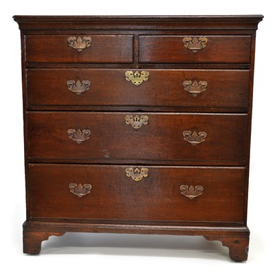 Lot 278 - George III oak chest of drawers