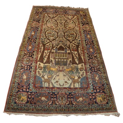 Lot 323 - Isfahan picture rug, circa 1900