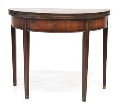 Lot 287 - George III mahogany fold-over tea table