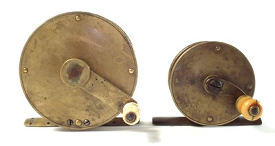 Lot 186 - Two brass fishing reels