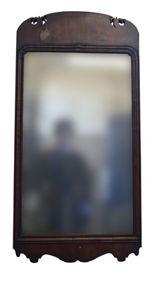 Lot 244 - Late 18th-century walnut veneered wall mirror