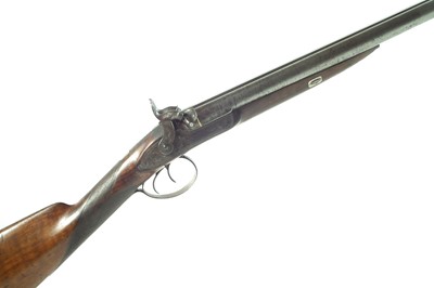 Lot 81 - Percussion double 13 bore shotgun by Stevens