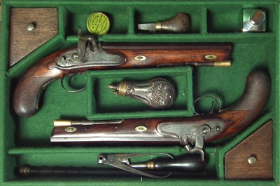 Lot 1 - Pair of Percussion officer's or target pistols by Baldwin.
