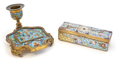 Lot 152 - French chamber stick and presentation box.
