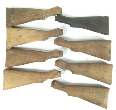 Lot 357 - Eight Lee Enfield rifle butts