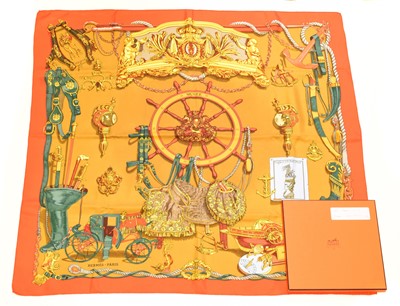 Lot 158 - A Hermès "Musée" silk scarf by Philippe Ledoux