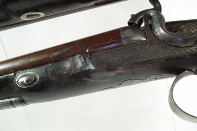 Lot 2 - Pair of double barrel percussion Howda pistols