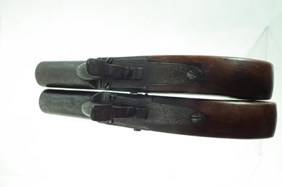 Lot 2 - Pair of double barrel percussion Howda pistols