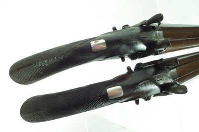 Lot 2 - Pair of double barrel percussion Howda pistols