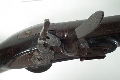 Lot 51 - Massive flintlock wall gun by Lacy and Co.