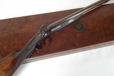 Lot 79 - Wilkinson percussion double 16 bore shotgun