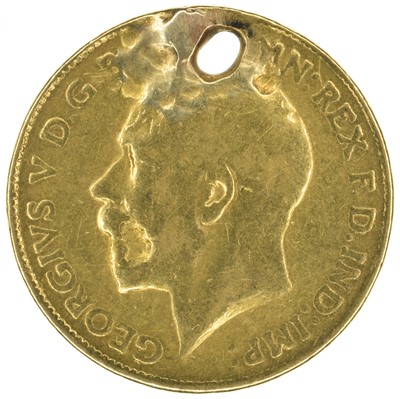 Lot 34 - King George V, Half-Sovereign, 1915, holed.