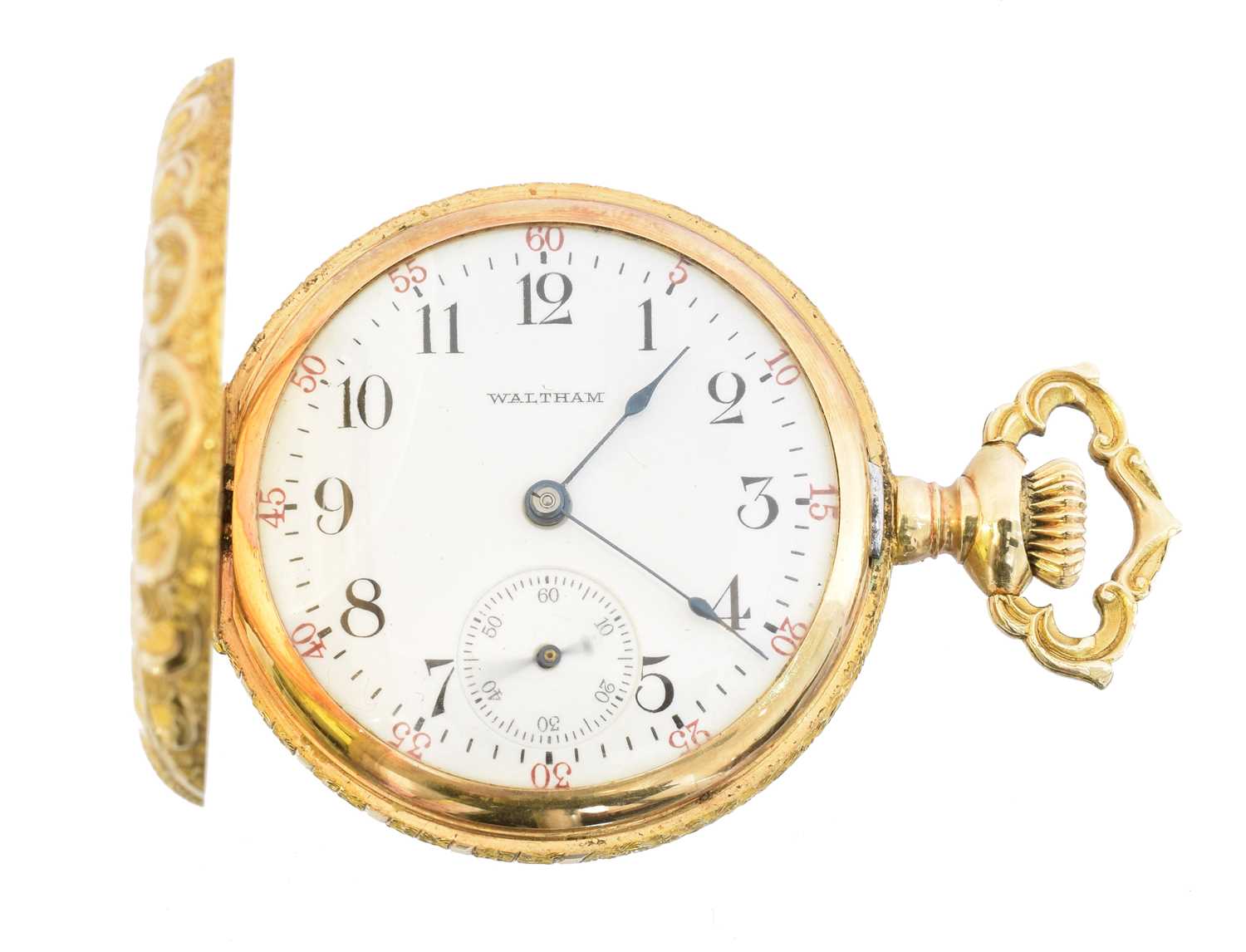 Lot 153 - A hunter fob watch by Waltham