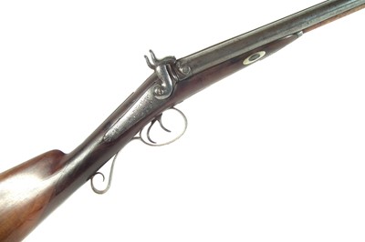 Lot 71 - Percussion double 18 bore shotgun by Mortimer