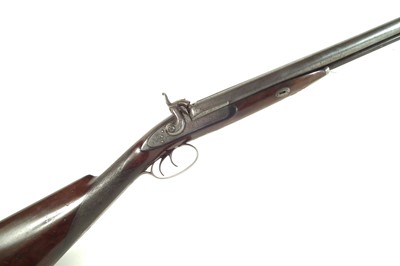 Lot 72 - Percussion double 15 bore shotgun by Armstrong