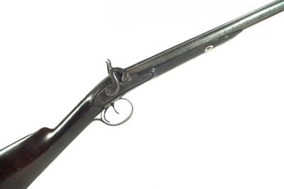 Lot 75 - Percussion double 14 bore shotgun by Joseph Manton London
