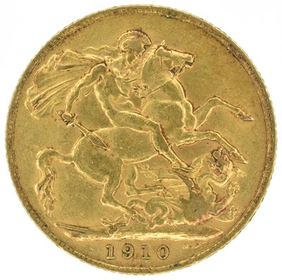 Lot 41 - King Edward VII, Sovereign, 1910.