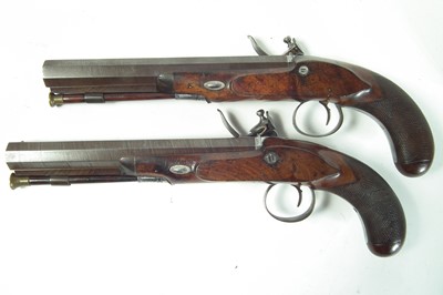 Lot 3 - Pair of flintlock Officer's pistols by Holmes