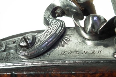 Lot 3 - Pair of flintlock Officer's pistols by Holmes