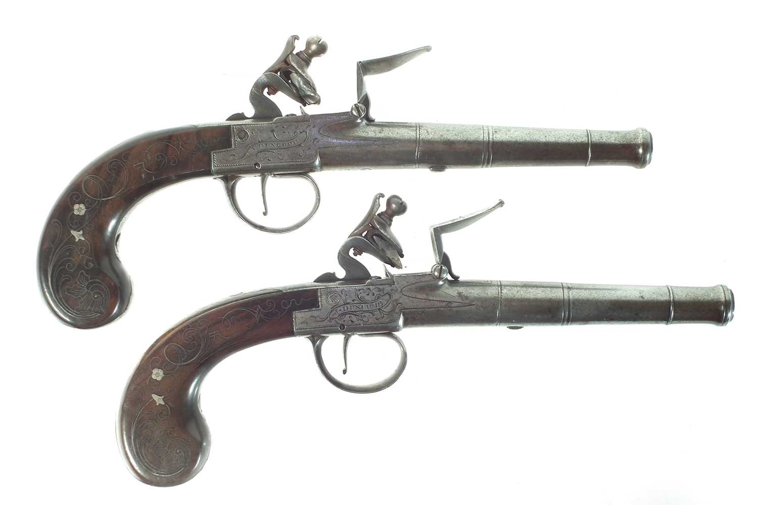 Lot 5 - Pair of flintlock pistols by J. Duncumb