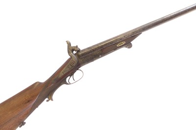 Lot 67 - Continental 16 bore double barrel pin fire shotgun