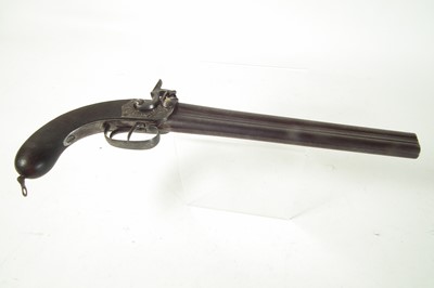 Lot 9 - Double barrel percussion coach pistol