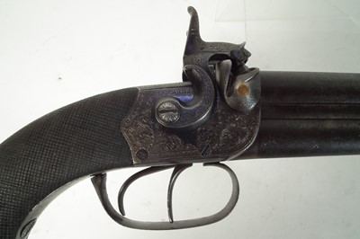 Lot 9 - Double barrel percussion coach pistol