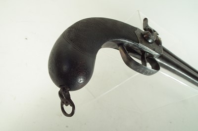 Lot 9 - Double barrel percussion coach pistol
