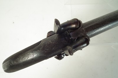 Lot 9 - Double barrel percussion coach pistol