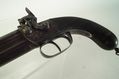 Lot 9 - Double barrel percussion coach pistol