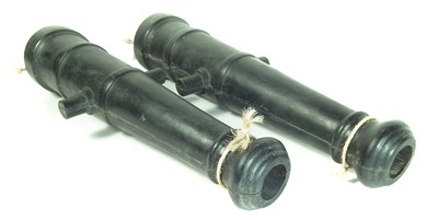 Lot 383 - Pair of cast resin cannon barrels