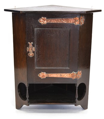 Lot 210 - Arts & Crafts Oak Corner Cupboard