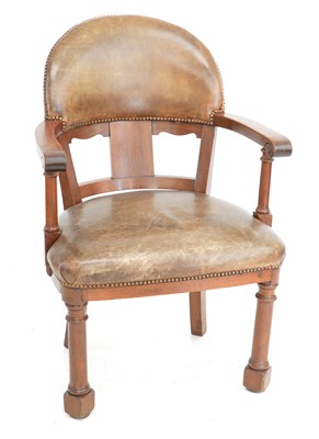 Lot 247 - Edwardian walnut framed office chair