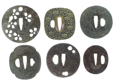 Lot 395 - Six Japanese Tsuba