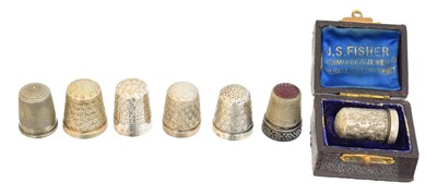 Lot 105 - Seven thimbles