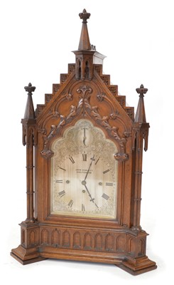 Lot 189 - Victorian bracket clock, dial signed John Howlett, Cheltenham 1830-79