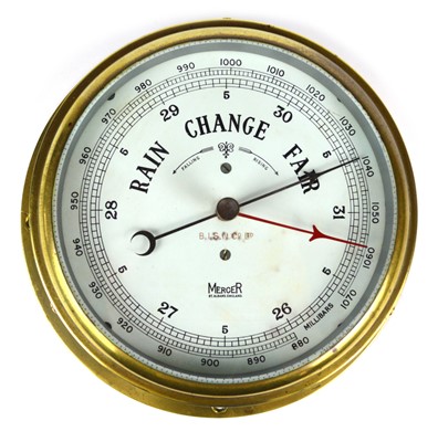 Lot 178 - Early 20th-century ships bulkhead aneroid barometer