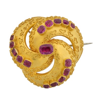 Lot 12 - A Victorian ruby brooch