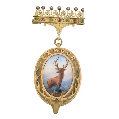 Lot 13 - Masonic interest, A silver gilt lodge medallion, Exmoor lodge 2390