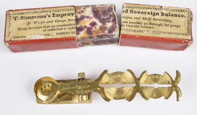 Lot 70 - T. Simmons's Improved Sovereign Balance, boxed.