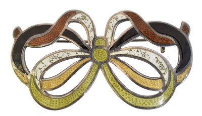 Lot 3 - A silver and enamel brooch by Margot De Taxco