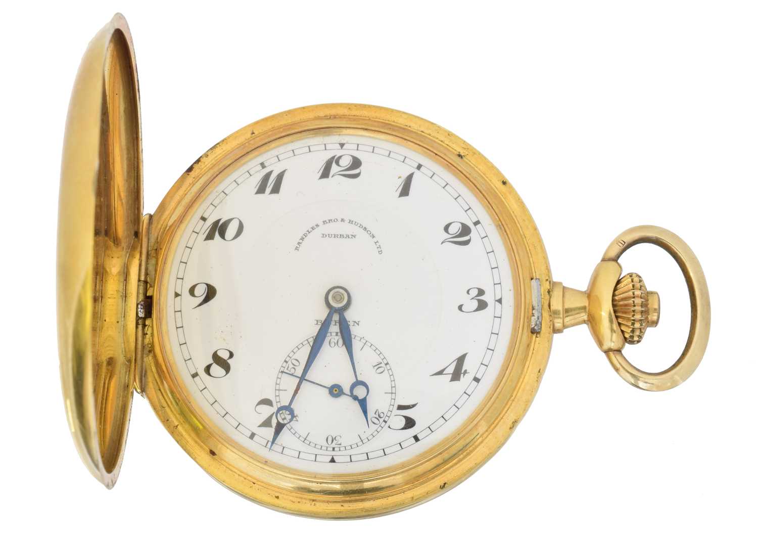 Lot 157 - An 18ct gold full hunter pocket watch by Buren