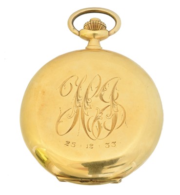 Lot 157 - An 18ct gold full hunter pocket watch by Buren
