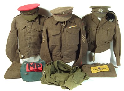 Lot 161 - Collection of WWII and later British Army battle dress