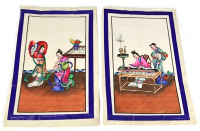 Lot 131 - Pair of Pith Paintings