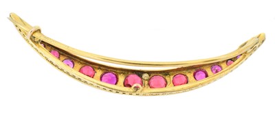 Lot 3 - A gem-set crescent brooch