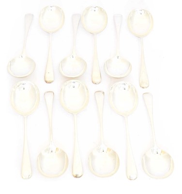 Lot 93 - Twelve Elizabeth II silver soup spoons